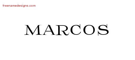 Marcos Flourishes Name Tattoo Designs