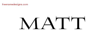 Matt Flourishes Name Tattoo Designs