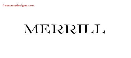 Merrill Flourishes Name Tattoo Designs