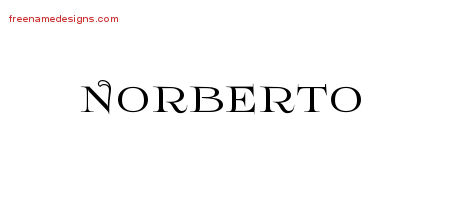 Norberto Flourishes Name Tattoo Designs
