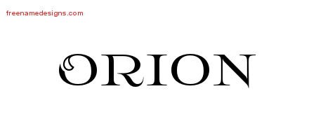 Orion Flourishes Name Tattoo Designs
