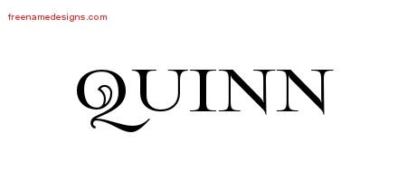 Quinn Flourishes Name Tattoo Designs