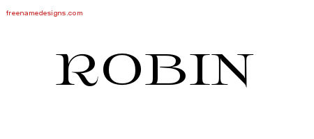 Robin Flourishes Name Tattoo Designs