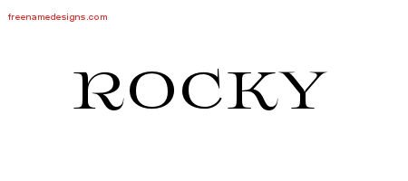 Rocky Flourishes Name Tattoo Designs