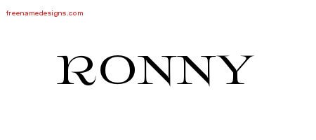 Ronny Flourishes Name Tattoo Designs