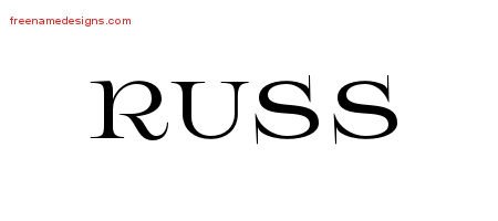 Russ Flourishes Name Tattoo Designs
