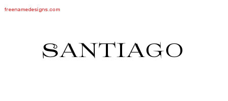 Santiago Flourishes Name Tattoo Designs