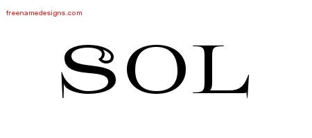 Sol Flourishes Name Tattoo Designs