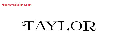 Taylor Flourishes Name Tattoo Designs