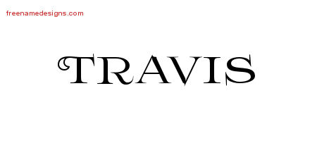 Travis Flourishes Name Tattoo Designs