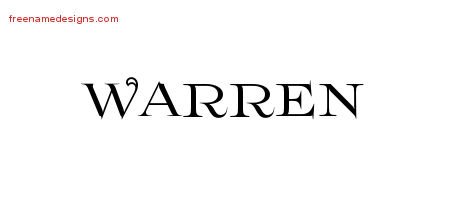 Warren Flourishes Name Tattoo Designs
