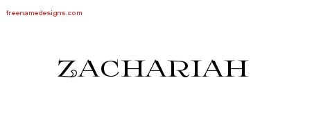 Zachariah Flourishes Name Tattoo Designs