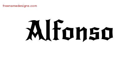 Alfonso Gothic Name Tattoo Designs