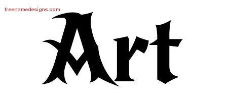 Art Gothic Name Tattoo Designs