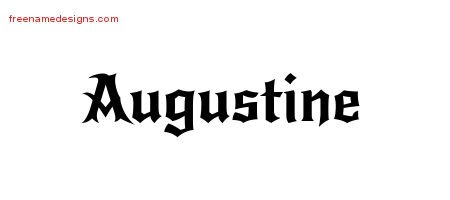 Augustine Gothic Name Tattoo Designs