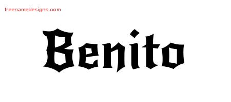 Benito Gothic Name Tattoo Designs