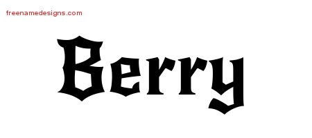 Berry Gothic Name Tattoo Designs