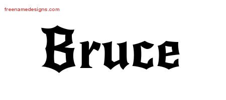 Bruce Gothic Name Tattoo Designs