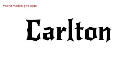 Carlton Gothic Name Tattoo Designs