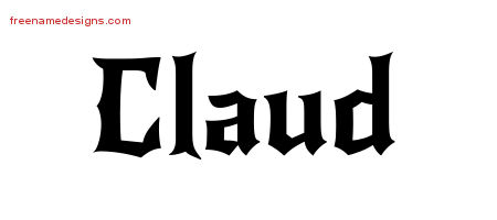 Claud Gothic Name Tattoo Designs