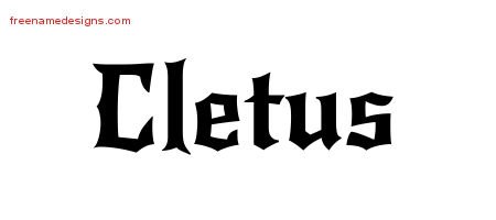 Cletus Gothic Name Tattoo Designs