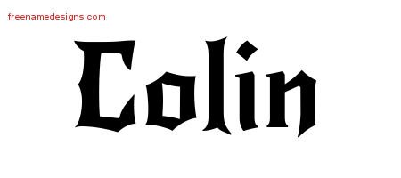 Colin Gothic Name Tattoo Designs
