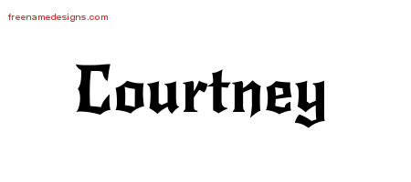 Courtney Gothic Name Tattoo Designs