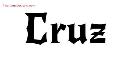 Cruz Gothic Name Tattoo Designs