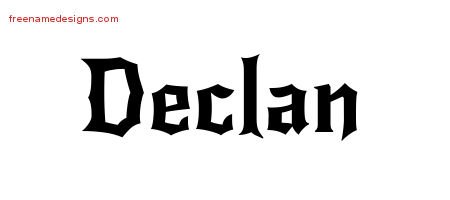 Declan Gothic Name Tattoo Designs