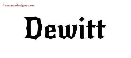 Dewitt Gothic Name Tattoo Designs