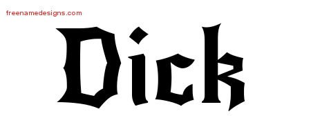 Dick Gothic Name Tattoo Designs