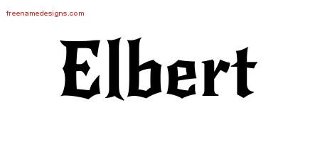 Elbert Gothic Name Tattoo Designs