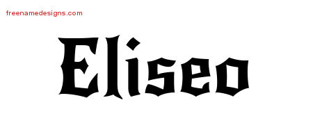 Eliseo Gothic Name Tattoo Designs