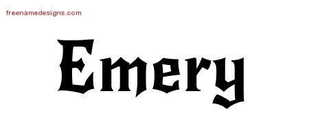 Emery Gothic Name Tattoo Designs