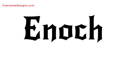 Enoch Gothic Name Tattoo Designs
