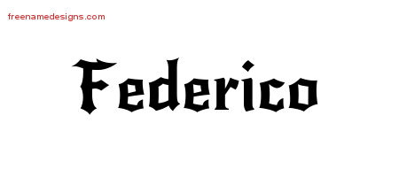 Federico Gothic Name Tattoo Designs