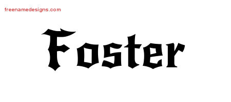 Foster Gothic Name Tattoo Designs