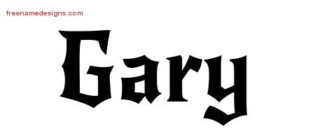 Gary Gothic Name Tattoo Designs