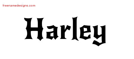 Harley Gothic Name Tattoo Designs