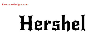 Hershel Gothic Name Tattoo Designs