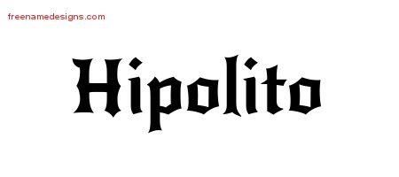 Hipolito Gothic Name Tattoo Designs