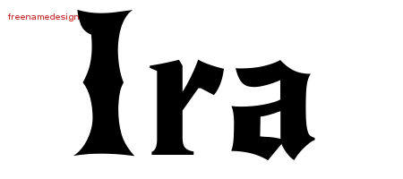 Ira Gothic Name Tattoo Designs