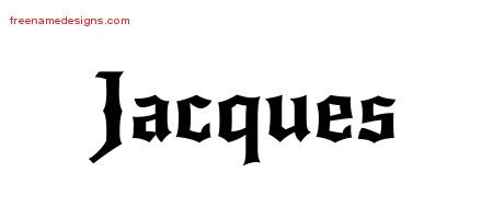 Jacques Gothic Name Tattoo Designs
