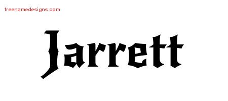 Jarrett Gothic Name Tattoo Designs