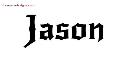 Jason Gothic Name Tattoo Designs