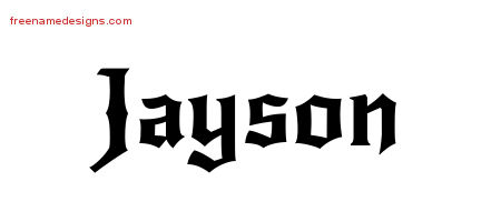 Jayson Gothic Name Tattoo Designs