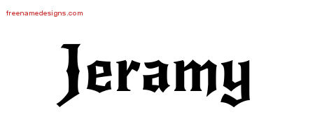 Jeramy Gothic Name Tattoo Designs