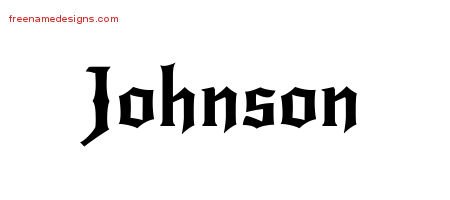 Johnson Gothic Name Tattoo Designs