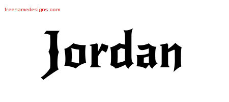 Jordan Gothic Name Tattoo Designs