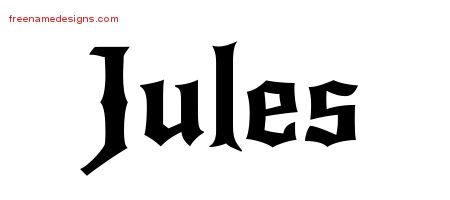 Jules Gothic Name Tattoo Designs